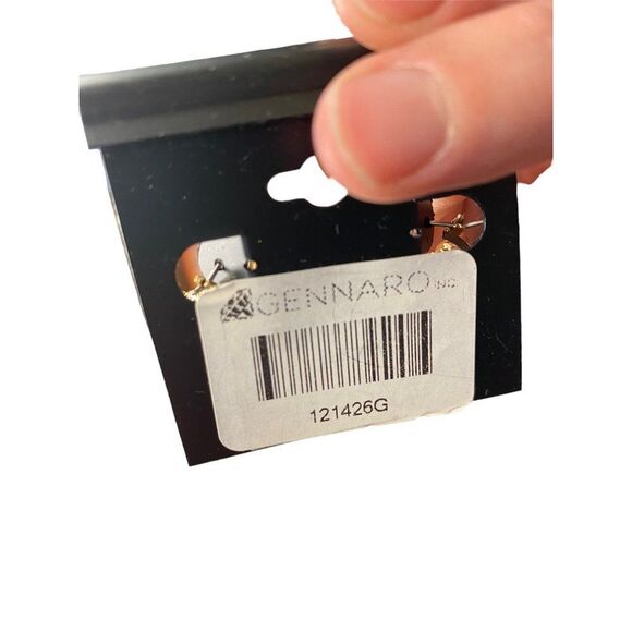 g by Gennaro Pink White Rhinstone Hoop Earrings - Picture 5 of 7